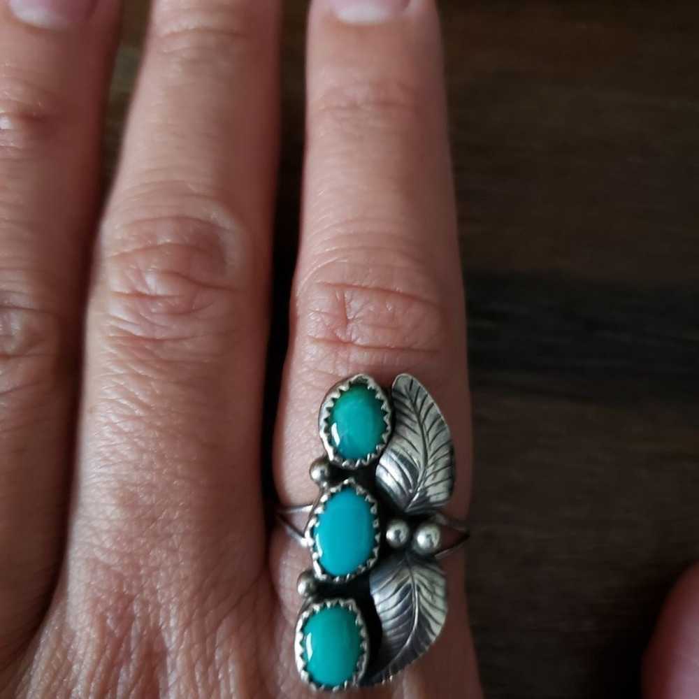 Vintage SS Turquoise Ring - image 7