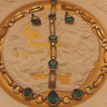 Vintage green 10k gold fied set rare find - image 1