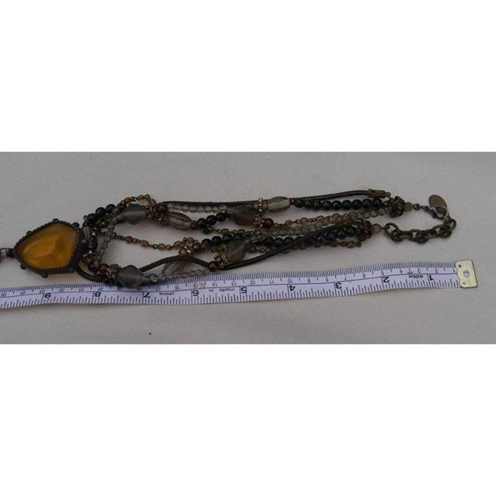 Vtg Maya Evangelista Amber & Glass Bead Statement… - image 9