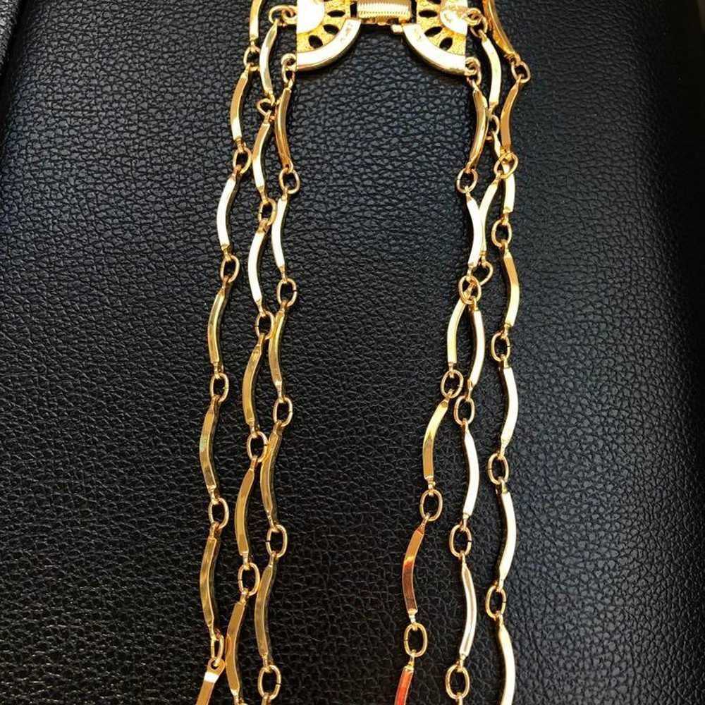 Vintage Yves Saint Laurent Triple Strand Long Nec… - image 3