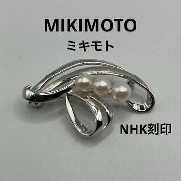 Super rare! Vintage Mikimoto Akoya pearl brooch M 