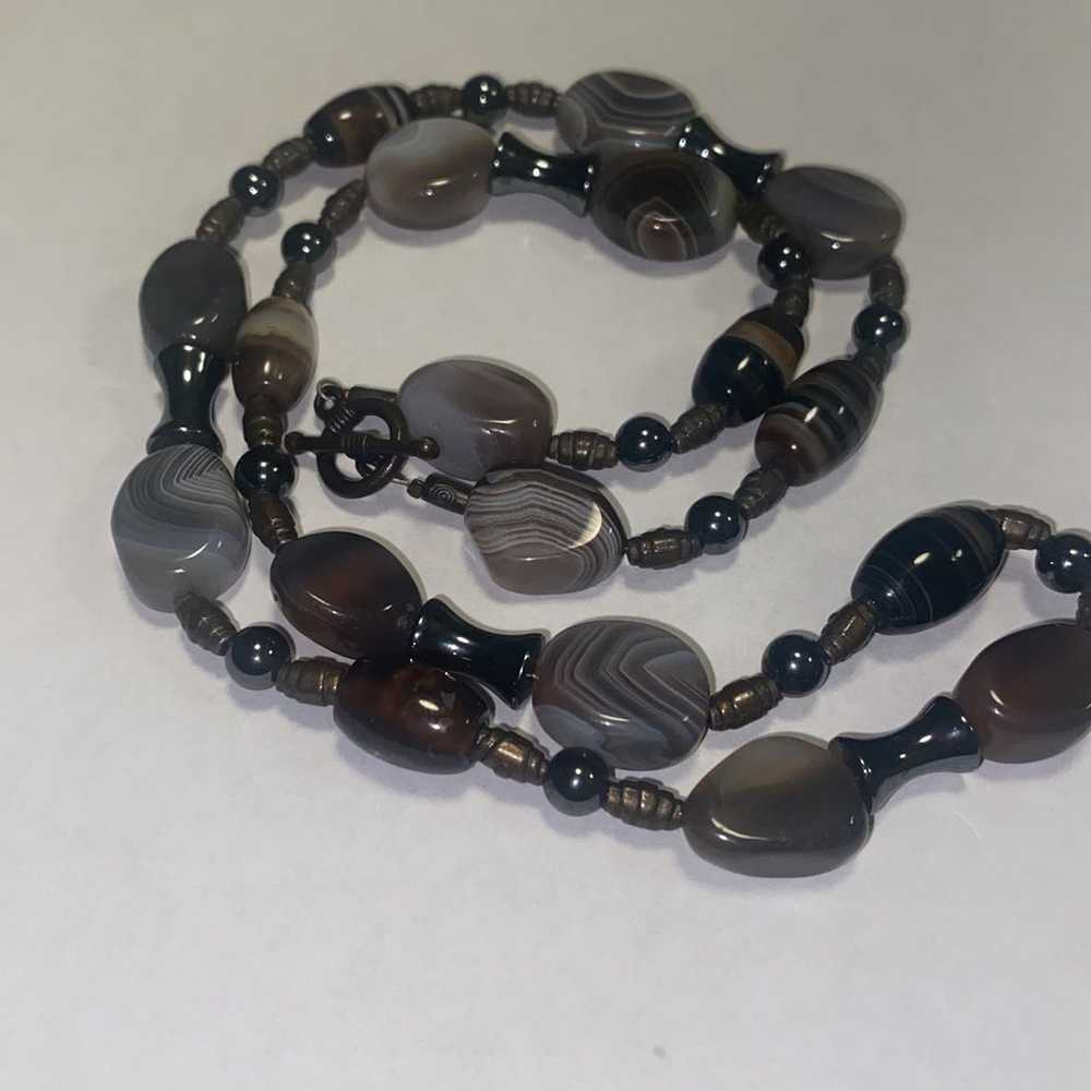 Vintage agate stone necklace - image 7