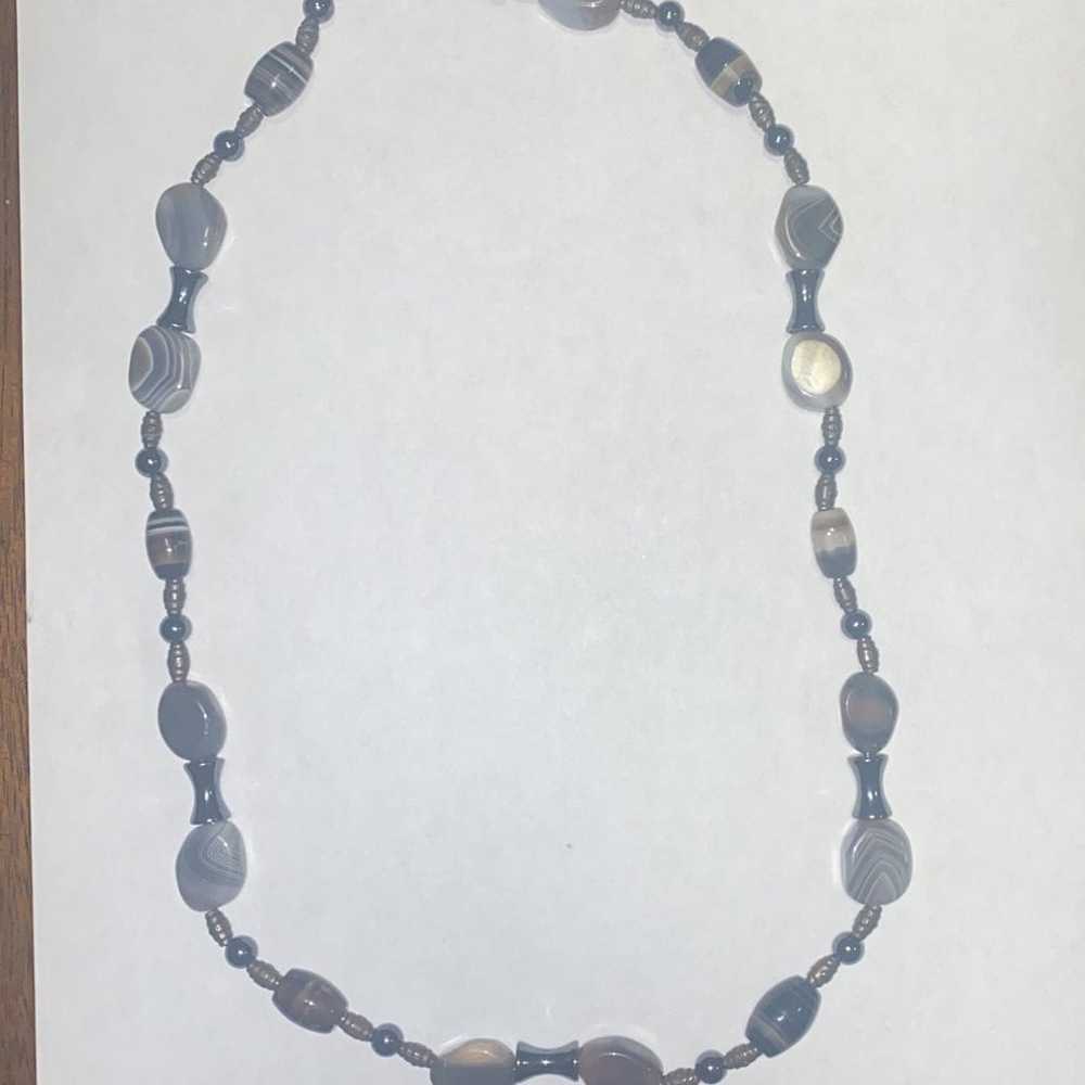 Vintage agate stone necklace - image 8