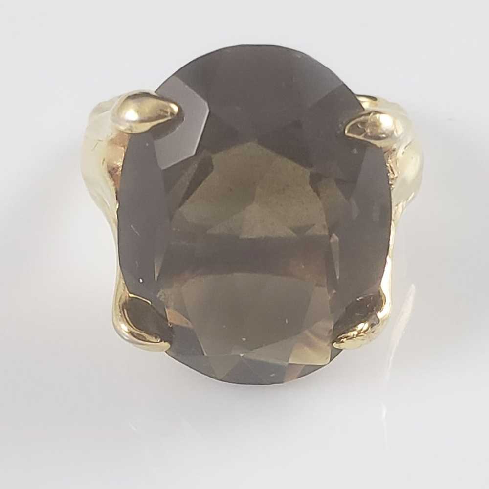 Gorgeous Smokey Topaz HGE Ring - image 2