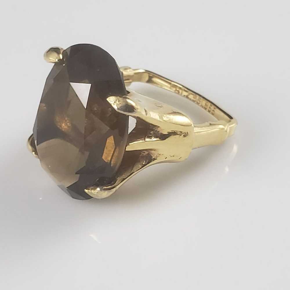 Gorgeous Smokey Topaz HGE Ring - image 4