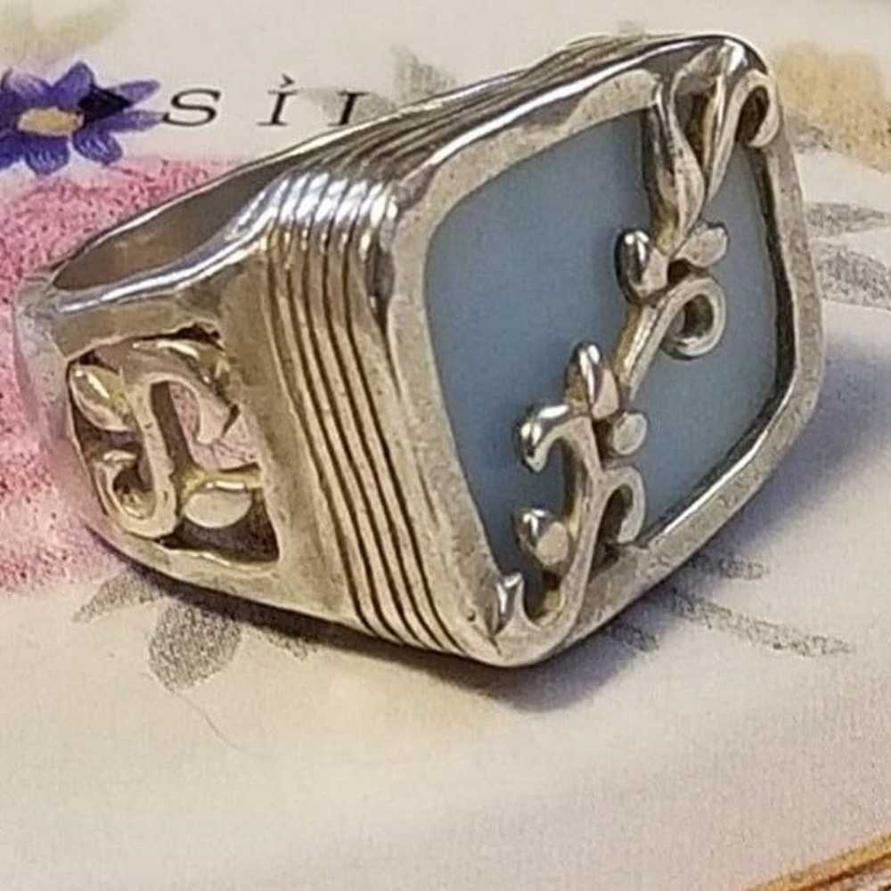 Silpada Sterling Silver & Blue Quartz Ring, Sz 8 - image 1