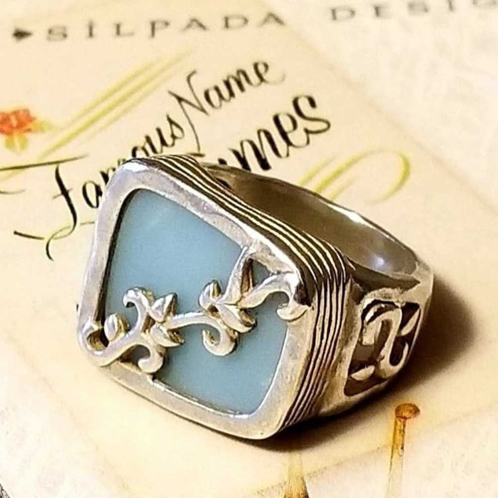 Silpada Sterling Silver & Blue Quartz Ring, Sz 8 - image 8