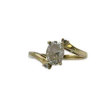 Size 8.75 14K Solid Yellow Gold 2.92g Diamonique … - image 1