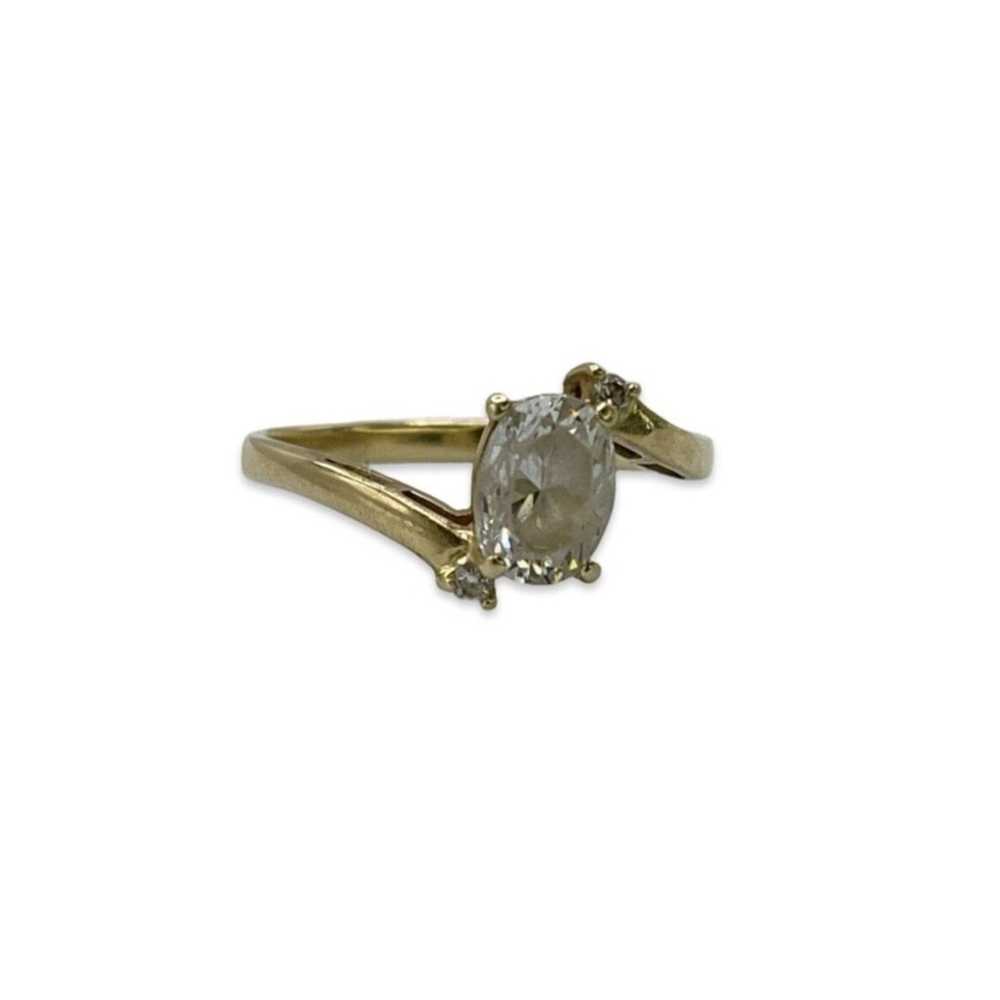 Size 8.75 14K Solid Yellow Gold 2.92g Diamonique … - image 4