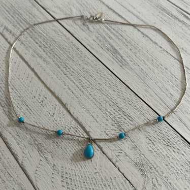 Vintage Native Necklace with real turquoise stone… - image 1