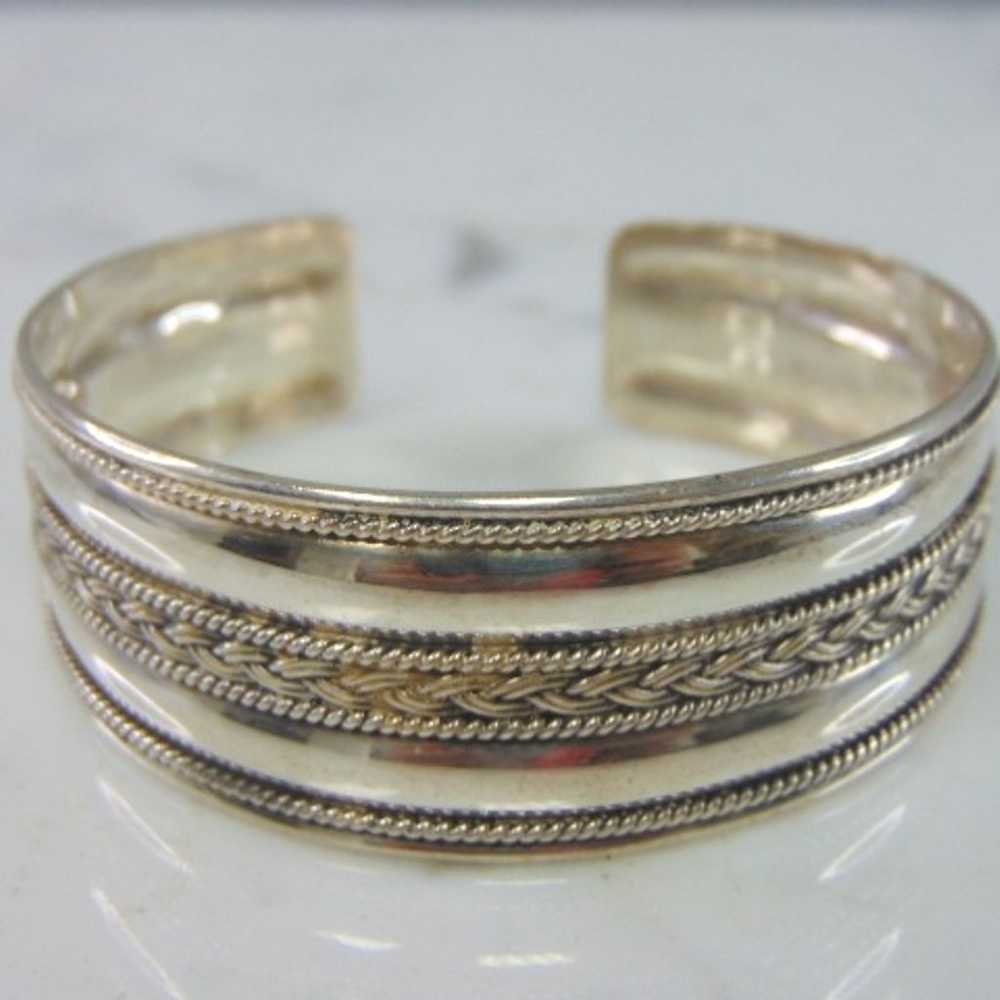 Womens Sterling Silver Cuff Bracelet  E2216 - image 1