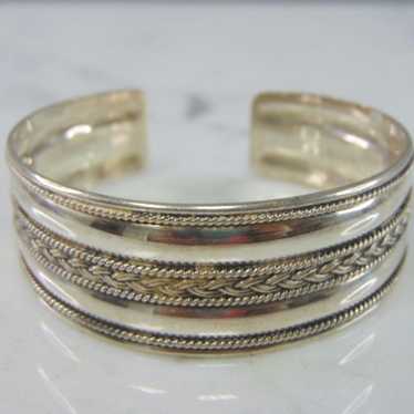 Womens Sterling Silver Cuff Bracelet  E2216 - image 1