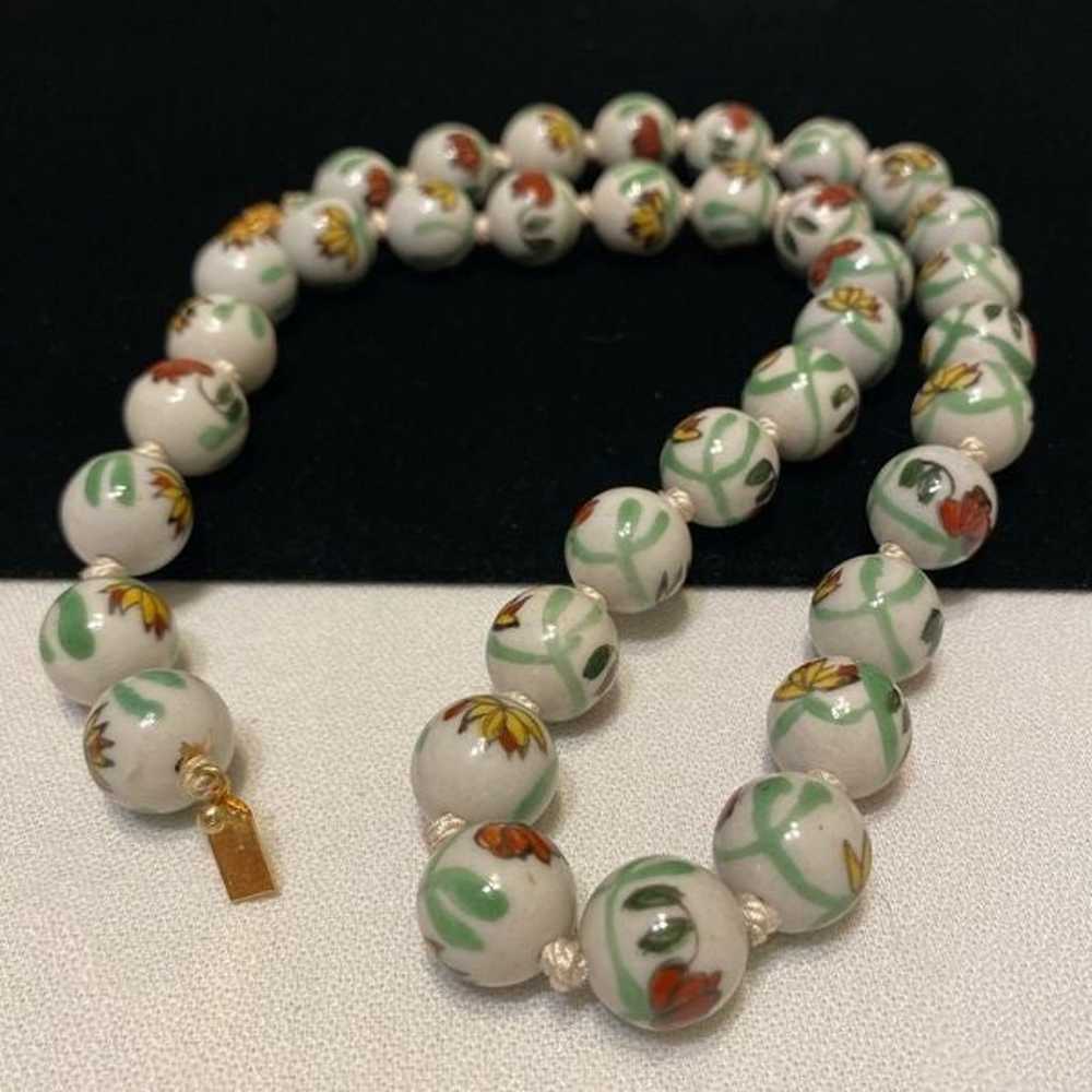 Vintage Cloisonné Beaded Necklace - image 10