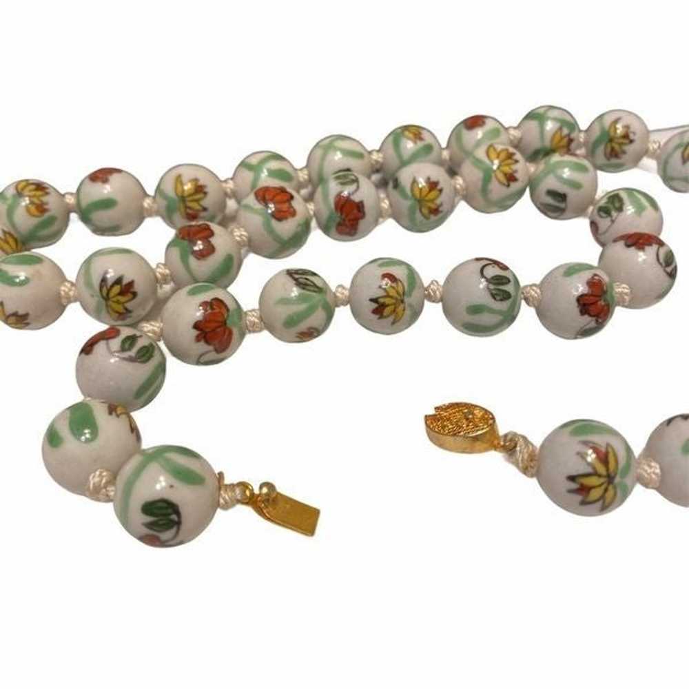 Vintage Cloisonné Beaded Necklace - image 4