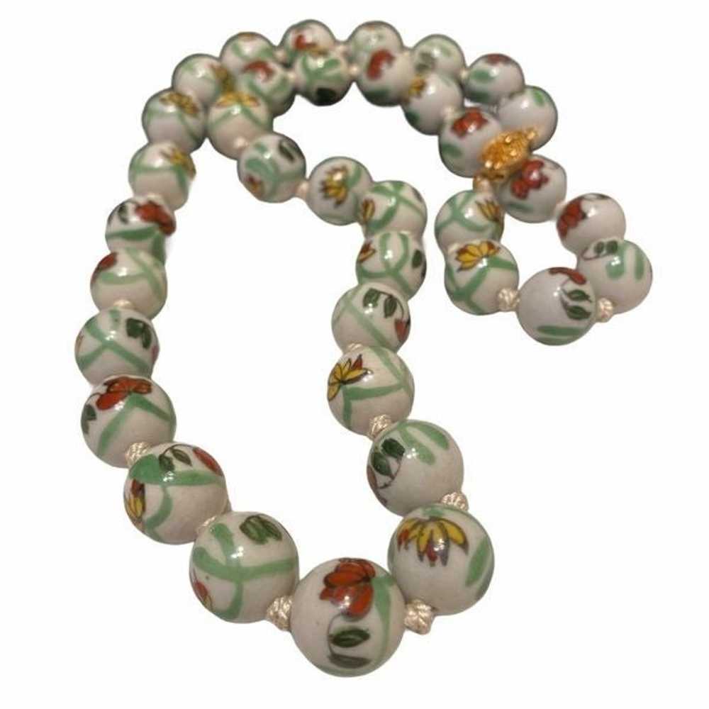 Vintage Cloisonné Beaded Necklace - image 8