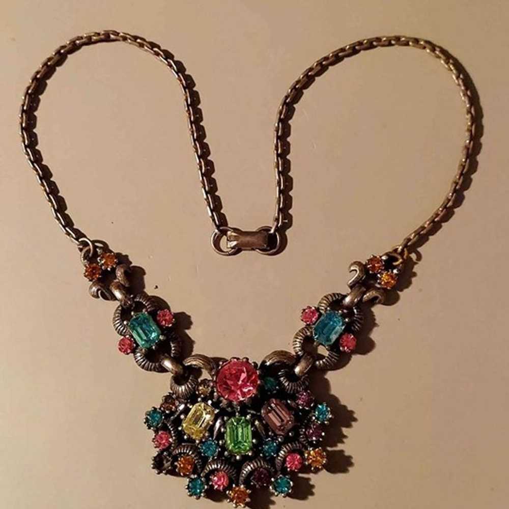 Vintage 1960s' "CORO" Rhinestone Necklace - image 1