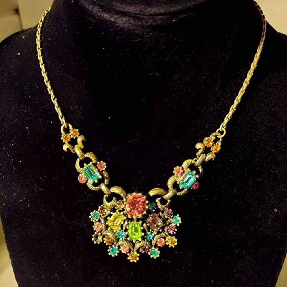 Vintage 1960s' "CORO" Rhinestone Necklace - image 3