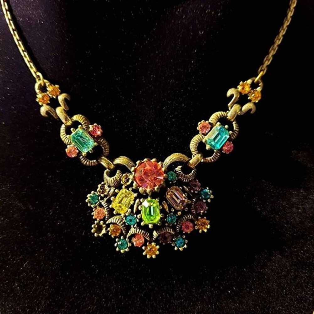 Vintage 1960s' "CORO" Rhinestone Necklace - image 4