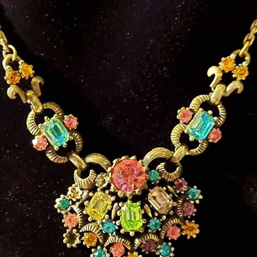 Vintage 1960s' "CORO" Rhinestone Necklace - image 5