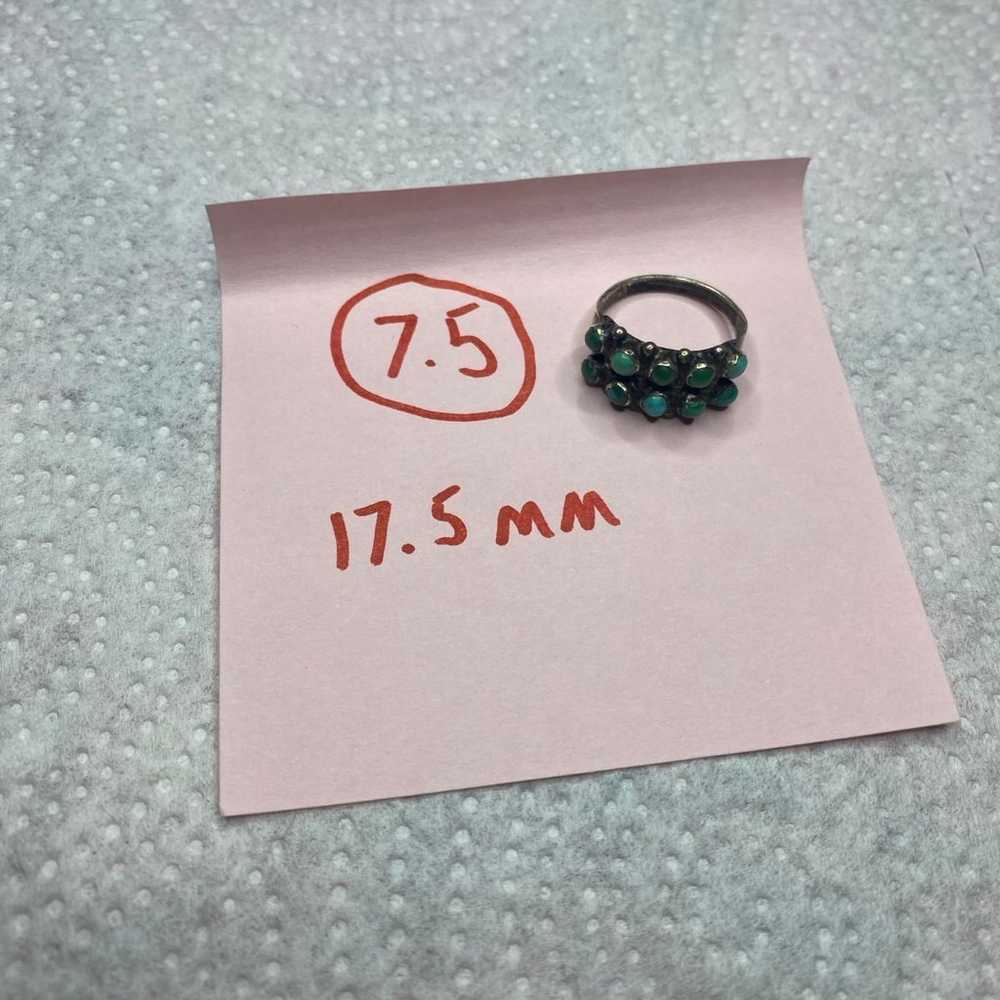 Vintage 925 Navajo turquoise dot ring - image 7