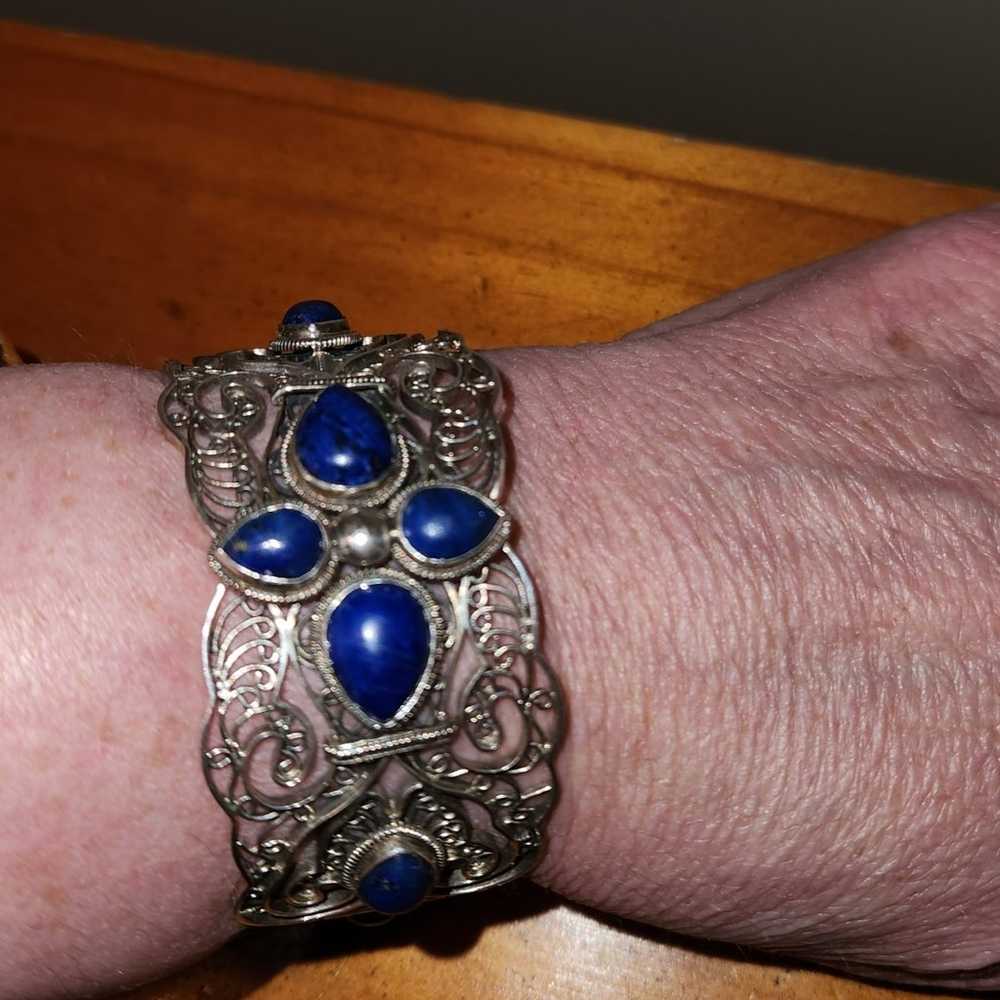 Stunning 925 Sterling Lapis - image 3