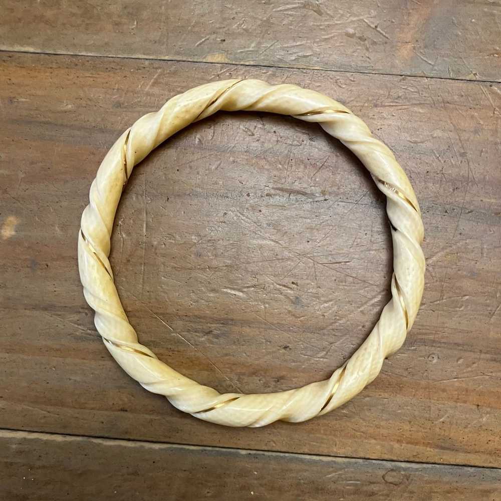 Vintage Hand-Carved Twisted Bracelet - image 1