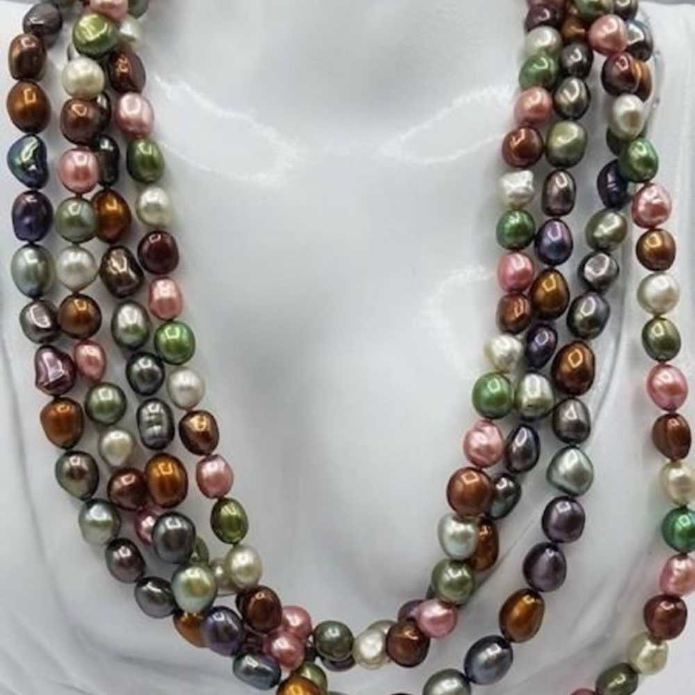 Natural Pearl Necklace and Bracelet Set - image 1