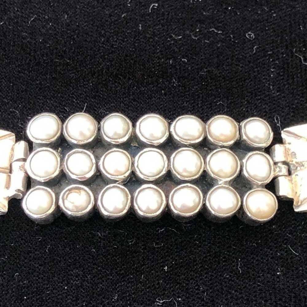 Vintage Pearl & 925 Silver Bracelet - image 7