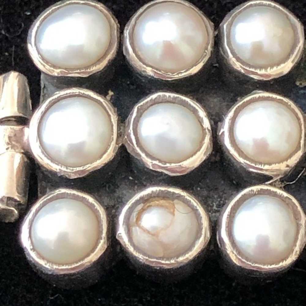 Vintage Pearl & 925 Silver Bracelet - image 8