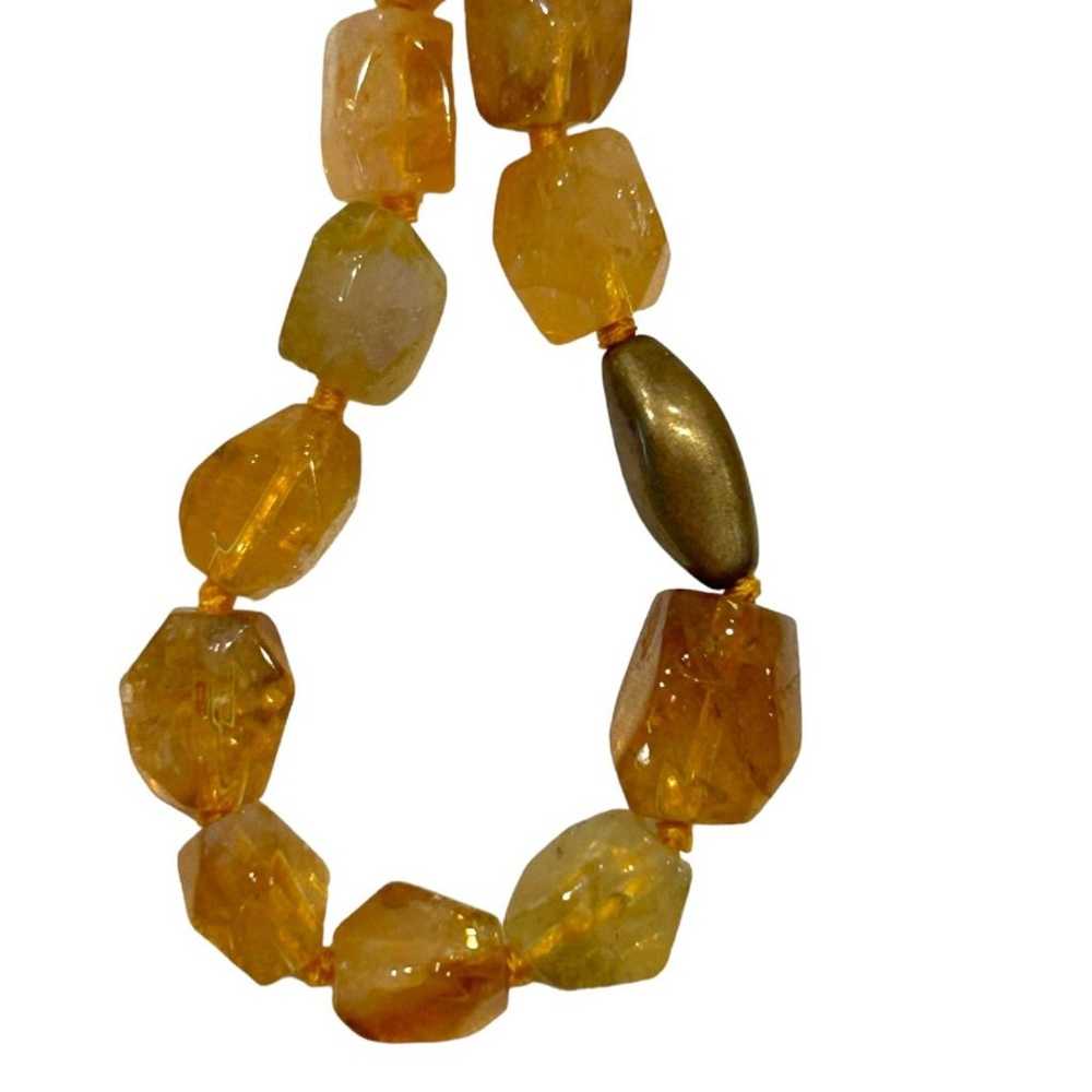 Vintage Natural Citrine Stones w/ Antique Brass A… - image 2