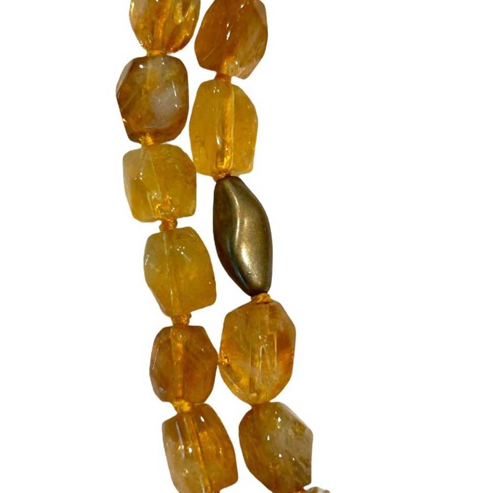 Vintage Natural Citrine Stones w/ Antique Brass A… - image 3