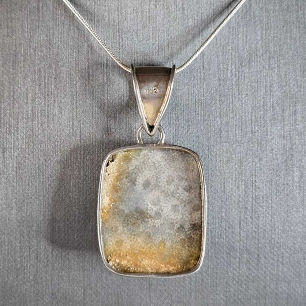 Womens Vintage Estate Sterling Silver Agate Neckl… - image 2