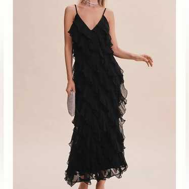 Anthropologie BHLDN Jia Bias-Cut Ruffled V-Neck Go