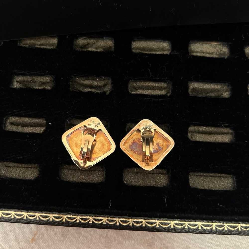 Square Vintage Gold Earrings - image 4