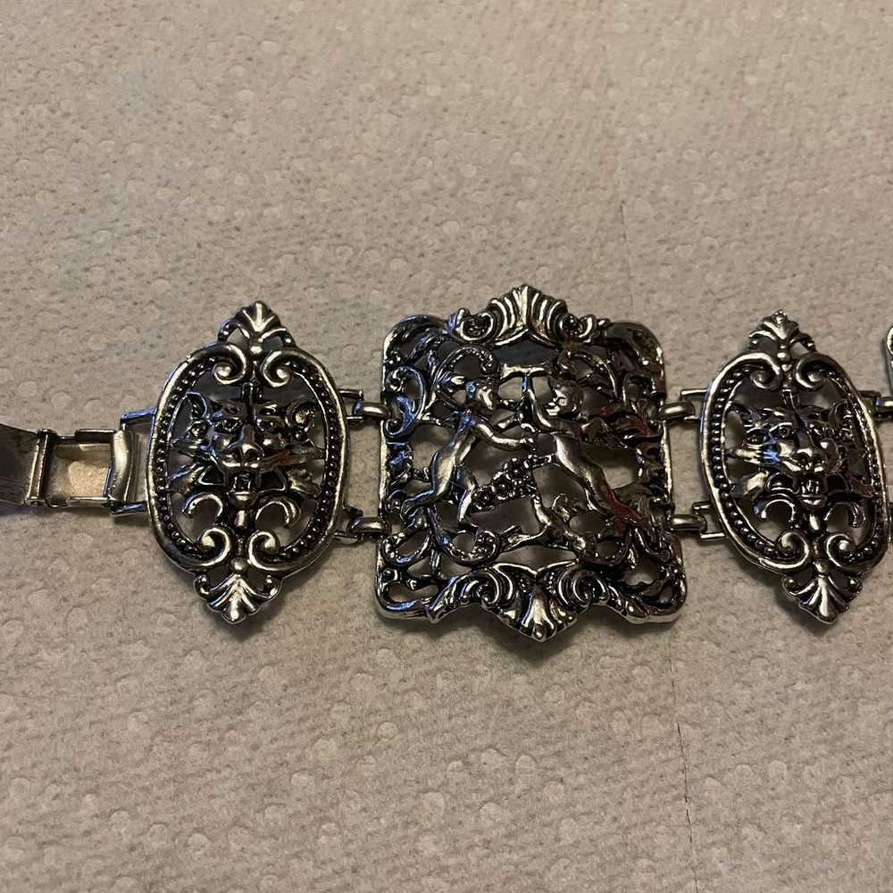 Cherub Gargoyle Coro Craft Panel Bracelet - image 2