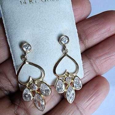 14k  genuine  gold vintage dangle earrings