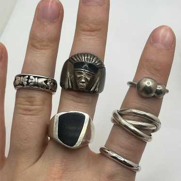 Vintage to Modern Sterling Silver Ring Lot