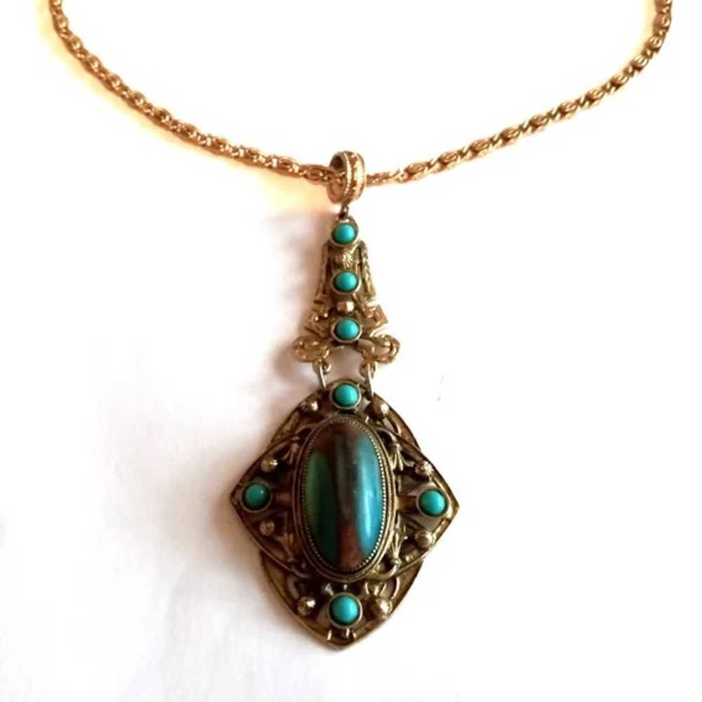 Whiting Davis Turquoise Necklace - image 2