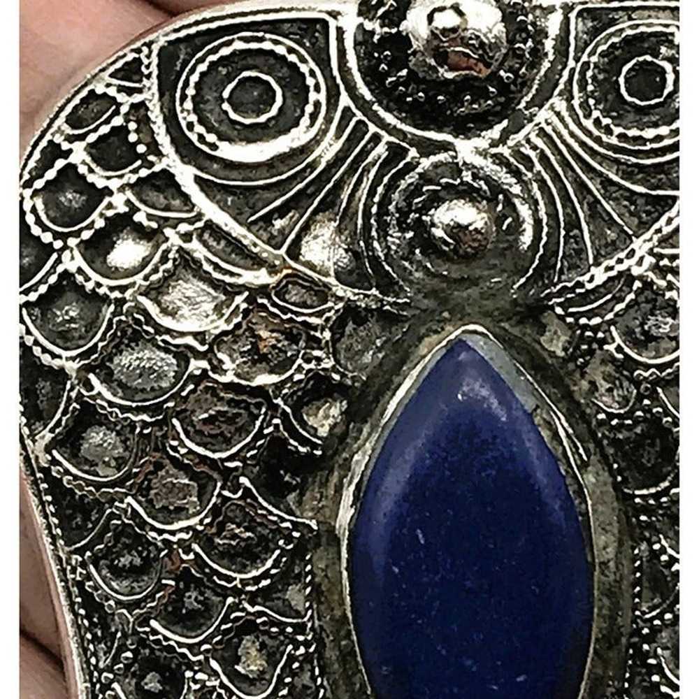 Lapis Lazuli Afghan Silver Fish Pendant Pisces Ol… - image 4