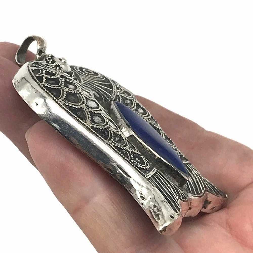 Lapis Lazuli Afghan Silver Fish Pendant Pisces Ol… - image 7