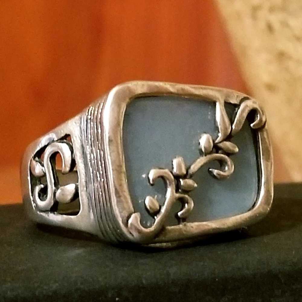 Silpada Sterling Silver & Blue Quartz Ring, Sz 9 - image 1