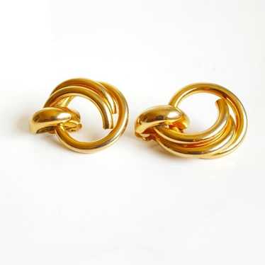 Vintage 70's Givenchy Front Logo gold buy earrings