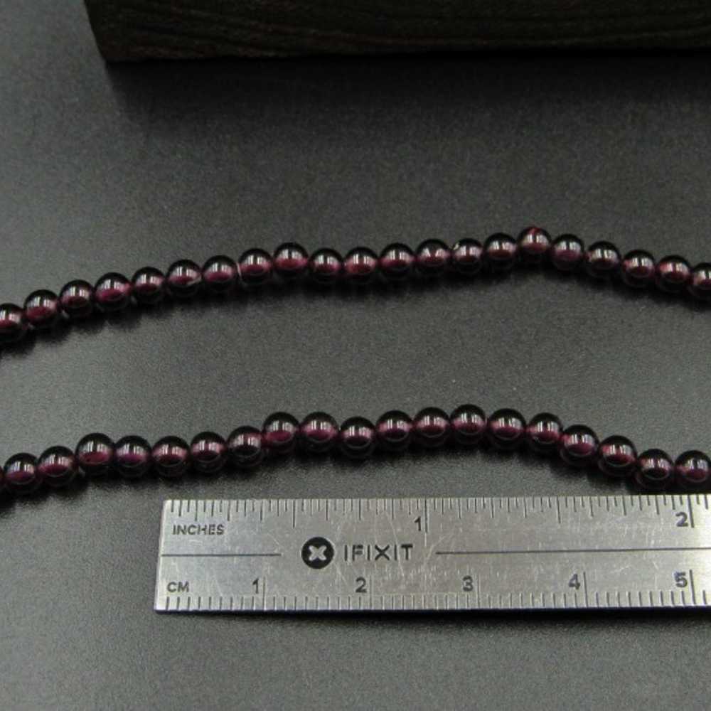 18" 10K Gold Small Garnet Ball Necklace - image 4