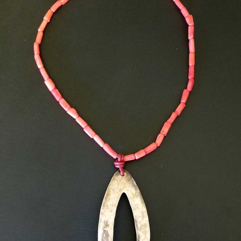 RARE Silpada Sterling Silver & Coral Necklace - image 2