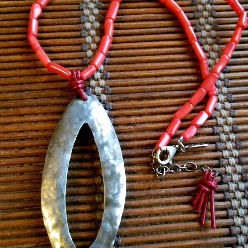 RARE Silpada Sterling Silver & Coral Necklace - image 4