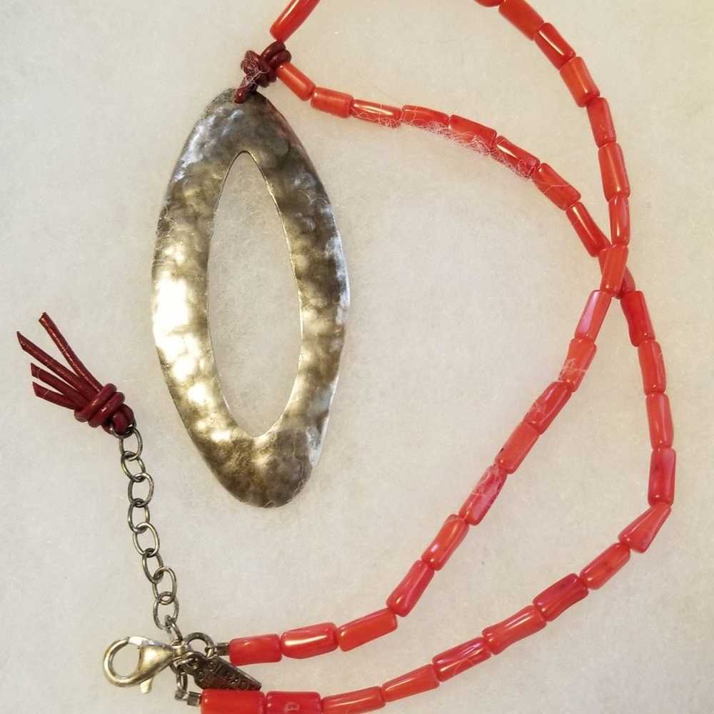 RARE Silpada Sterling Silver & Coral Necklace - image 5