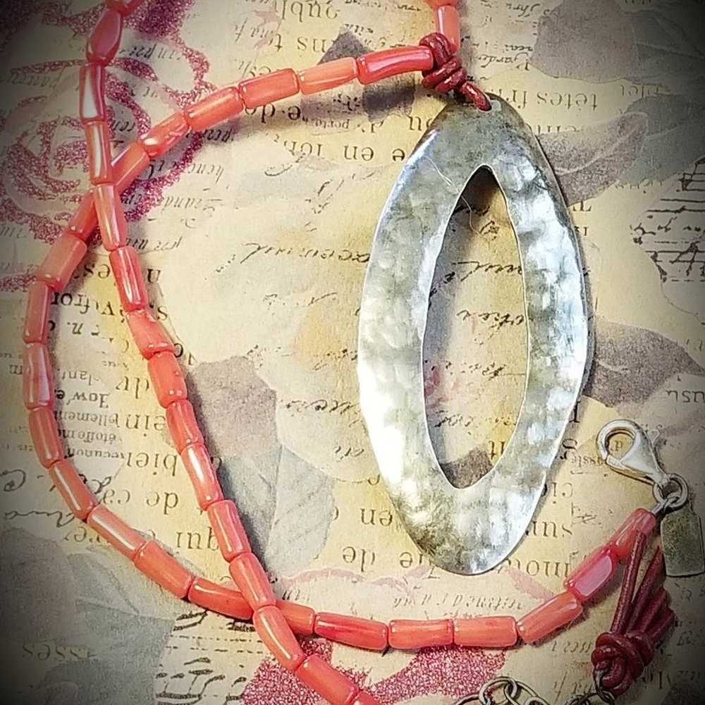 RARE Silpada Sterling Silver & Coral Necklace - image 9