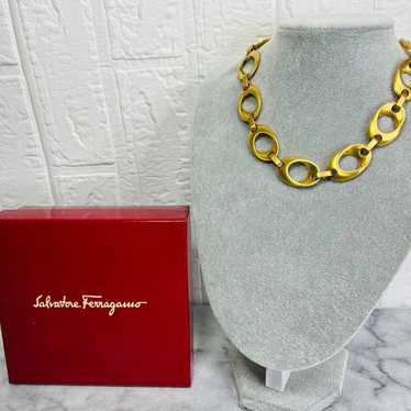 【Engraved】Salvatore Ferragamo Gold Necklace Vintag