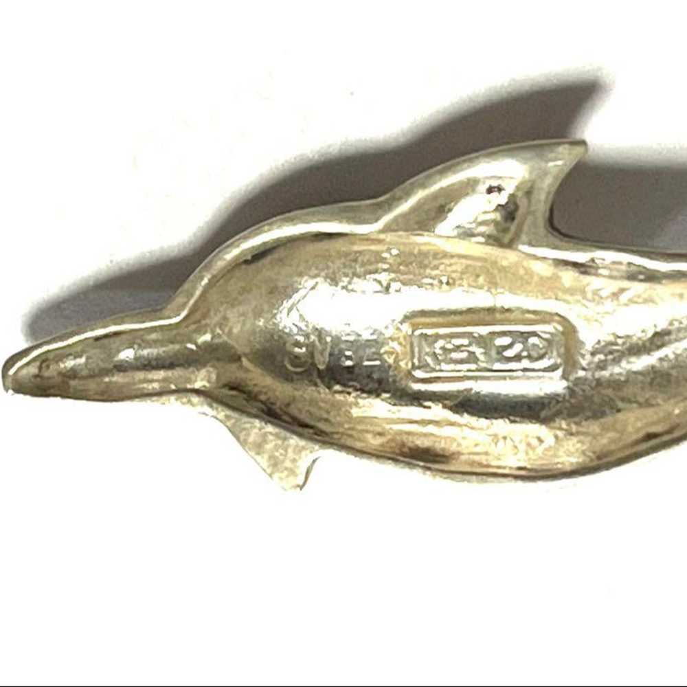 Rare KENZO Silver SV925 Dolphin Pin Brooch - image 4