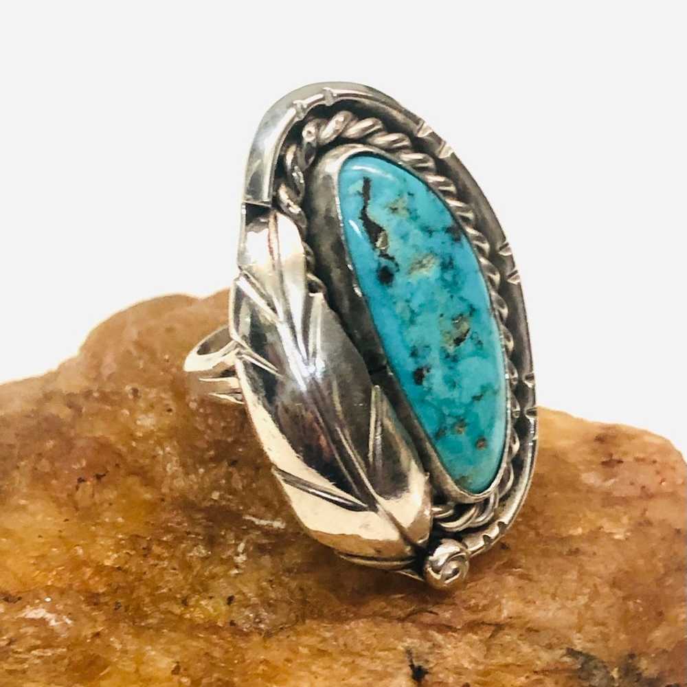 Vintage Sterling Silver Native American Turquoise… - image 3